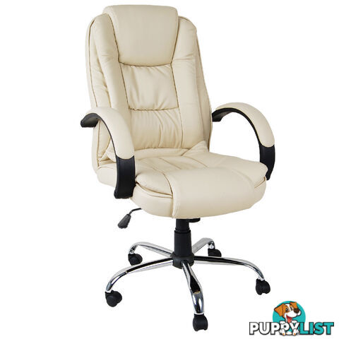 Executive PU Leather Office Computer Chair Beige