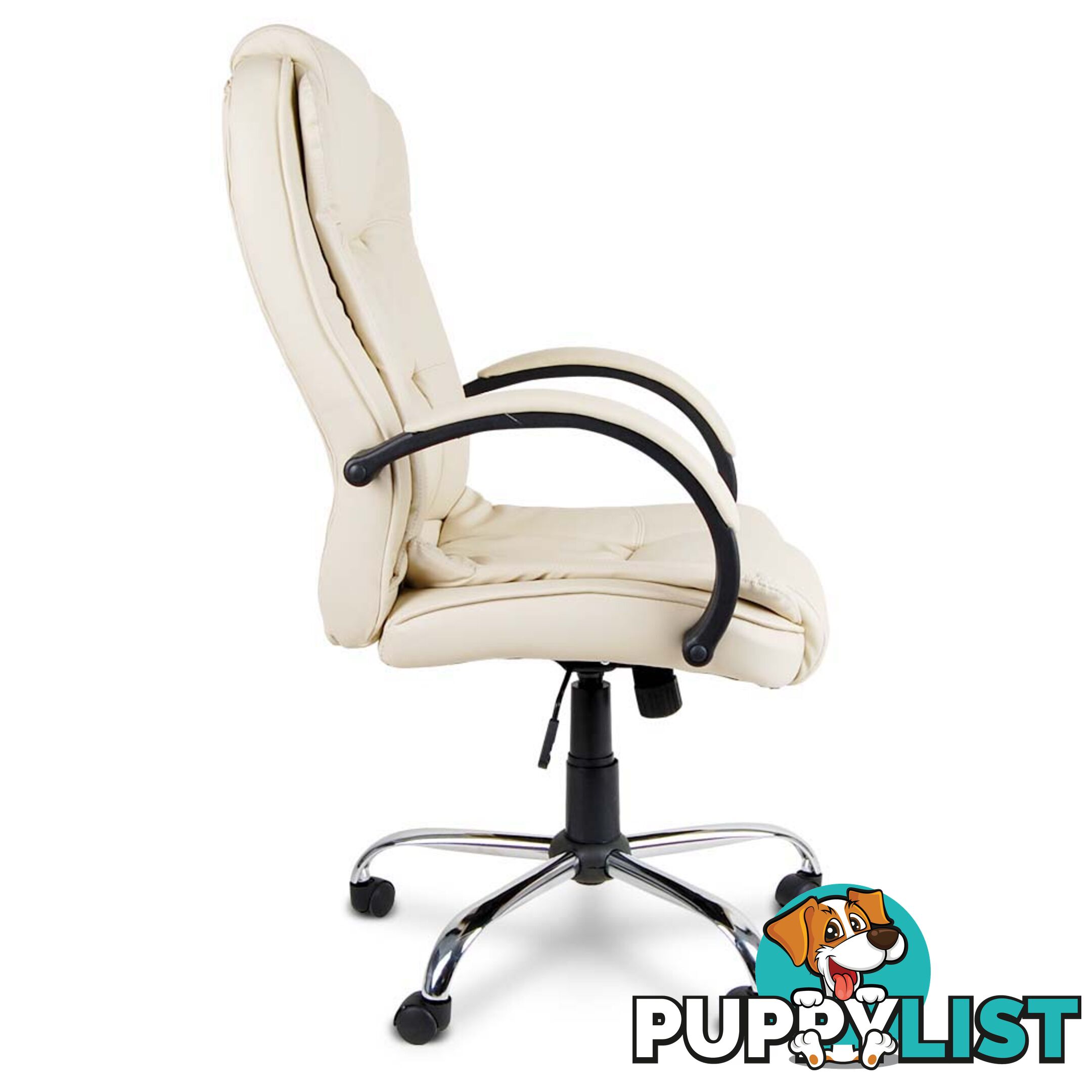 Executive PU Leather Office Computer Chair Beige