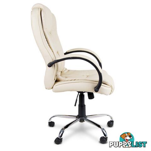 Executive PU Leather Office Computer Chair Beige