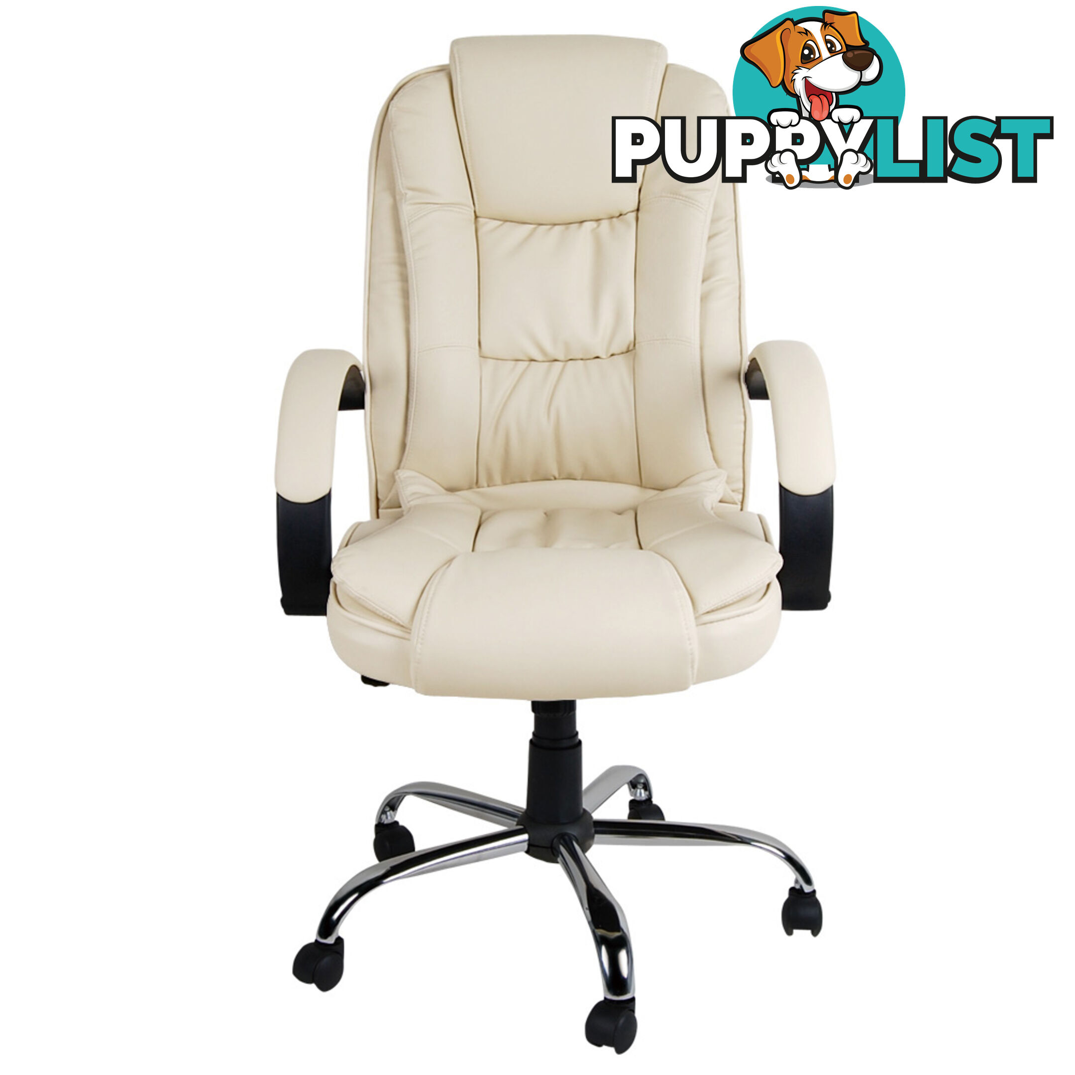 Executive PU Leather Office Computer Chair Beige