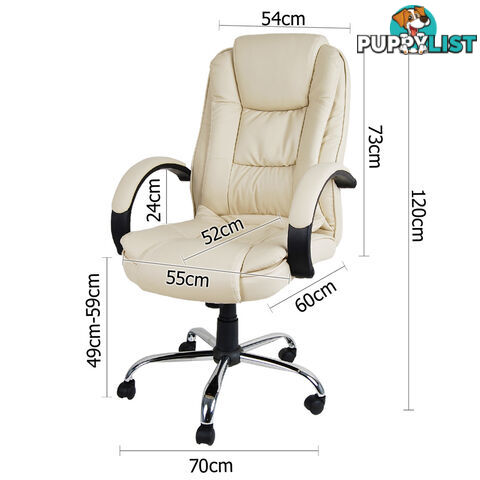 Executive PU Leather Office Computer Chair Beige