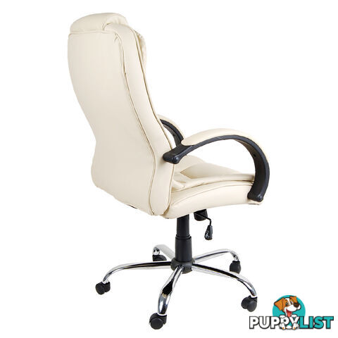 Executive PU Leather Office Computer Chair Beige