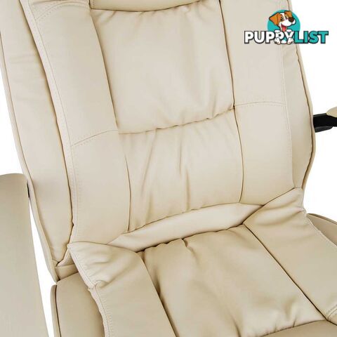 Executive PU Leather Office Computer Chair Beige