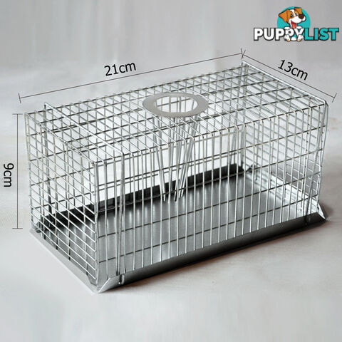 Set of 4 Humane Animal Trap Cage 21 x 13 x 9cm Silver