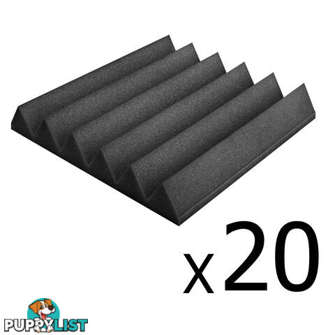 Set of 20 Studio Wedge Acoustic Foam Charcoal 30 x 30cm