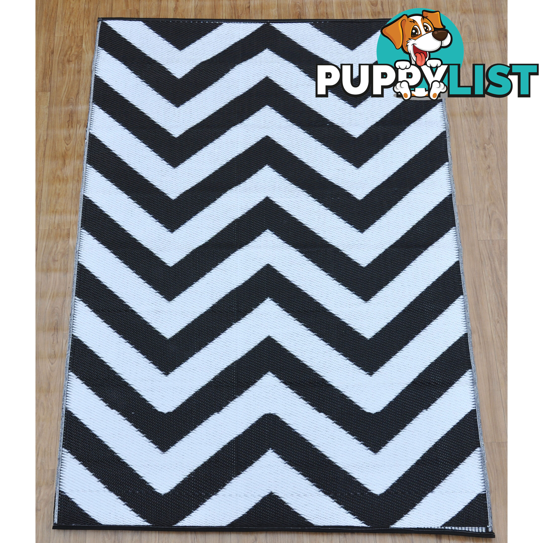 CHEVRON Rug Black & White 120x180cm