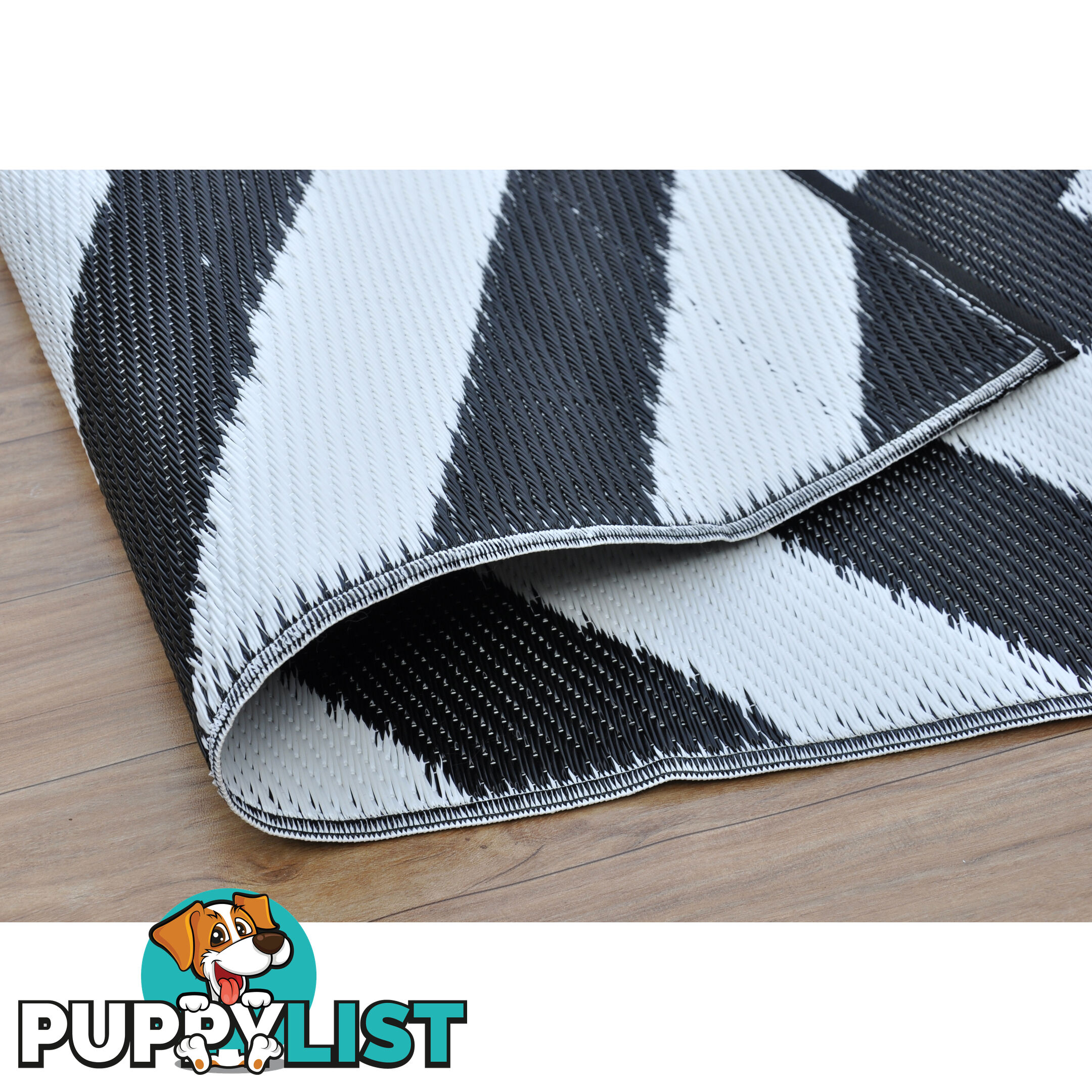 CHEVRON Rug Black & White 120x180cm