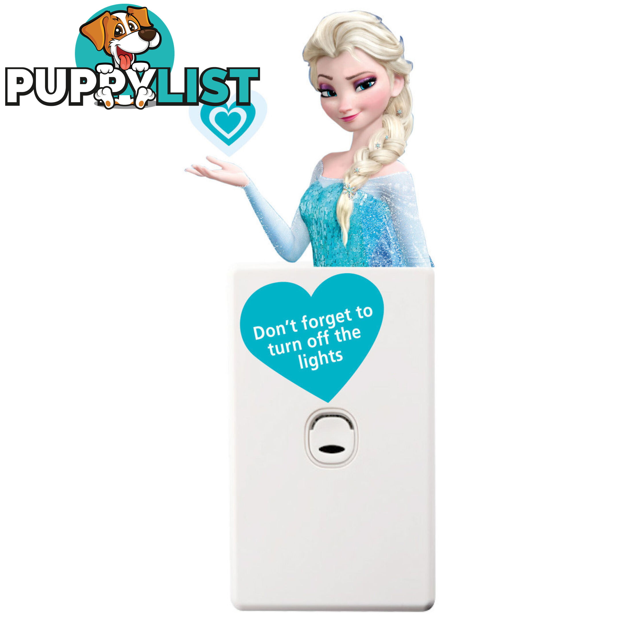 Frozen Elsa Light Switch Wall Sticker - Totally Movable