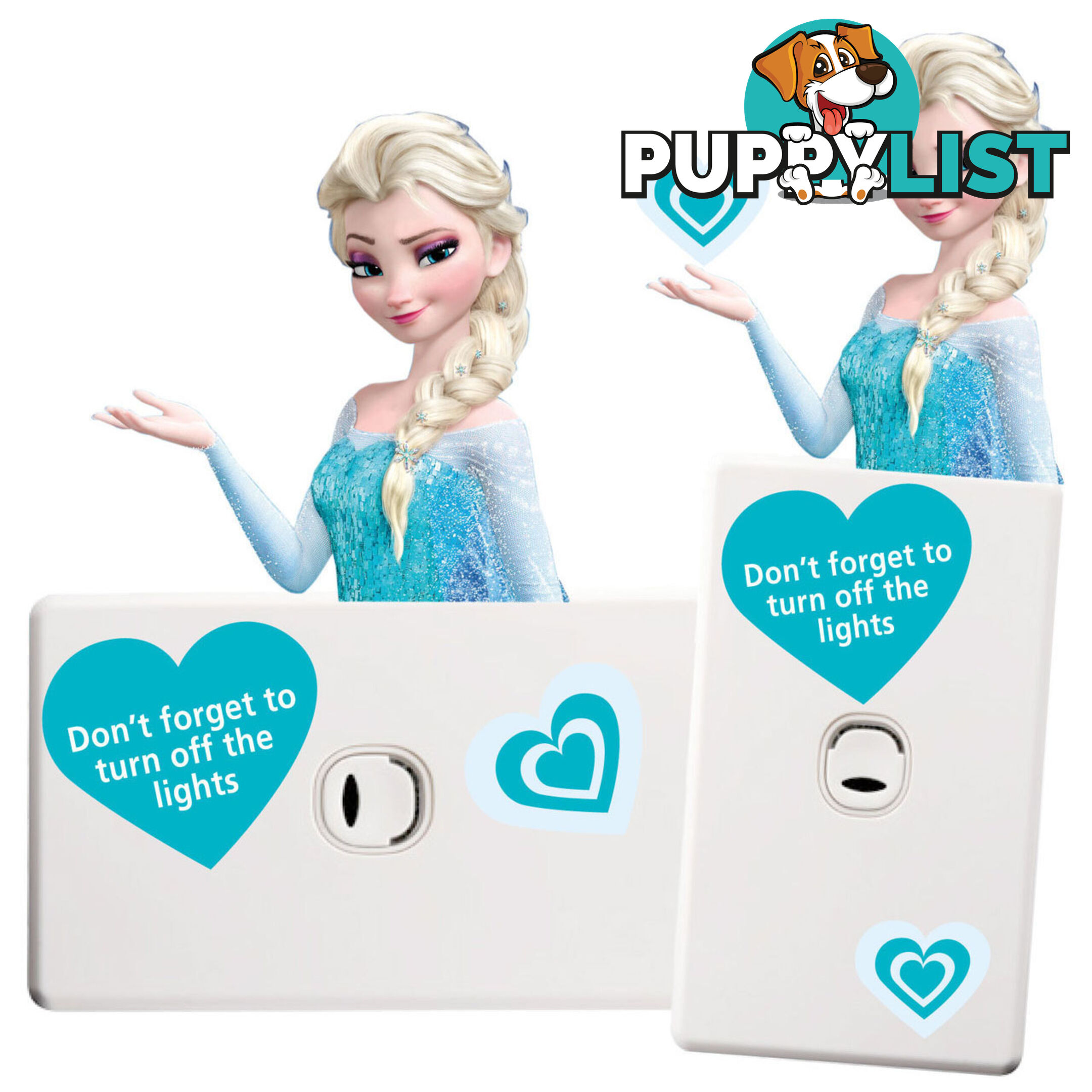 Frozen Elsa Light Switch Wall Sticker - Totally Movable