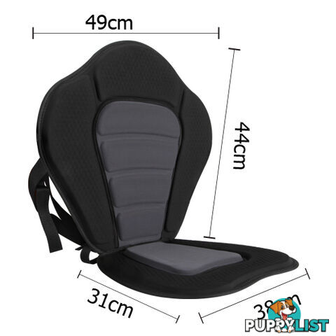 Adjustable Kayak Pedded Seat w/ Bag Grey Black