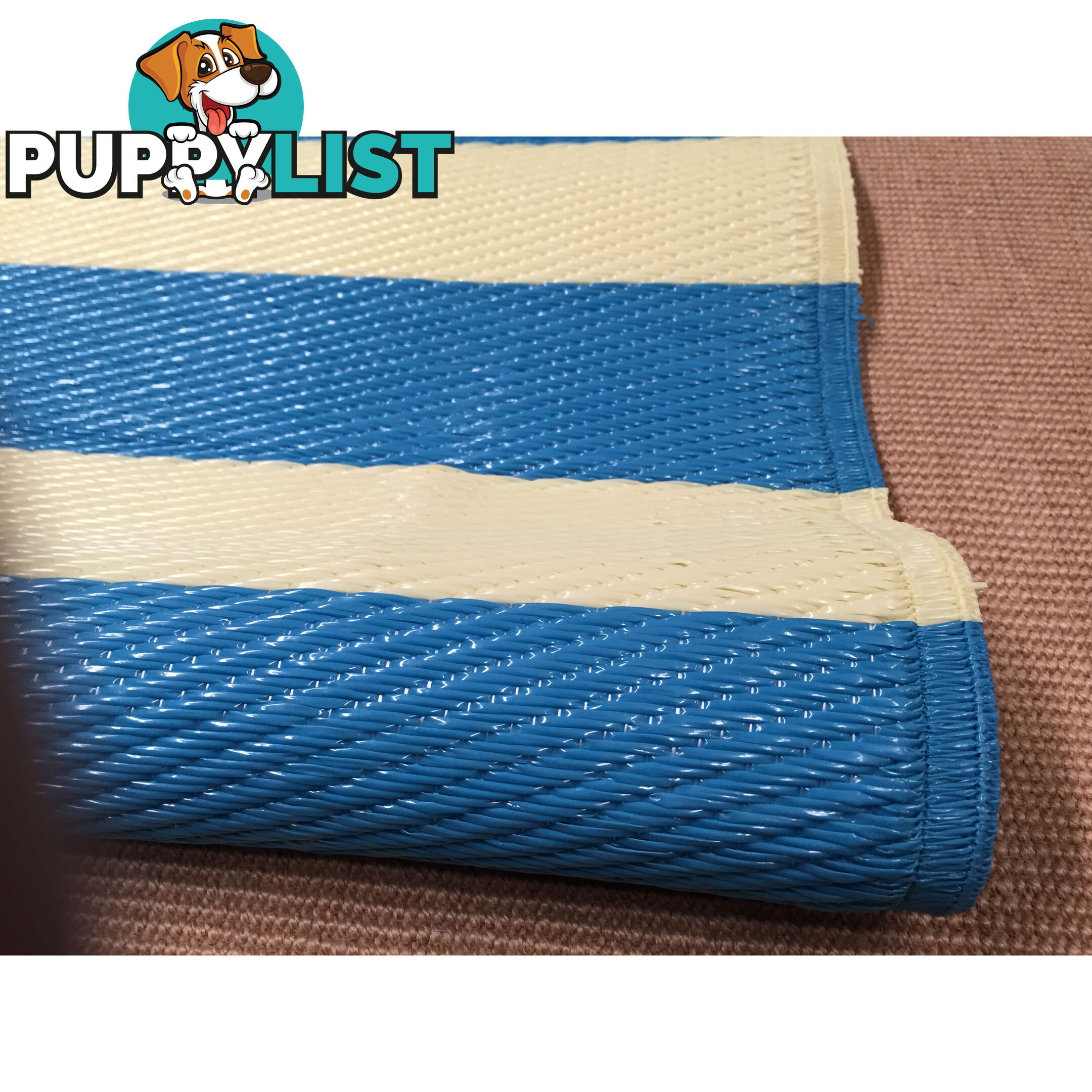 STRIPES Rug Blue & Cream 150x240cm