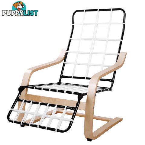 Birch Bentwood Adjustable Lounge Arm Chair w/ Fabric Cushion Black
