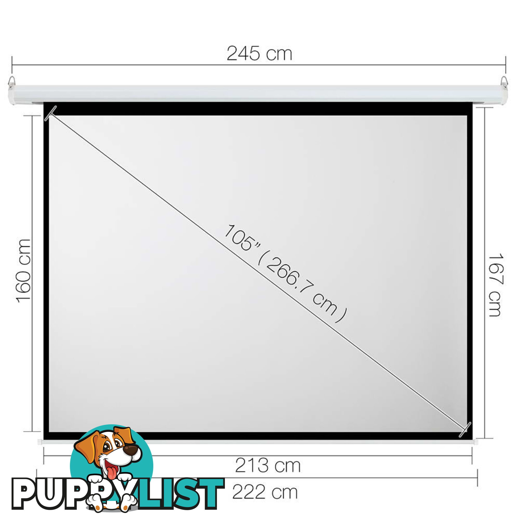 Electric Projector Screen - 266 cm