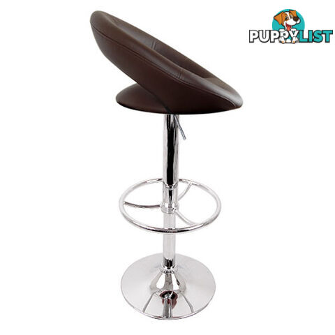 Set of 2 PU Leather Kitchen Bar Stool Chocolate