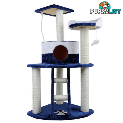 Cat Scratching Poles Post Furniture Tree House Condo Blue White