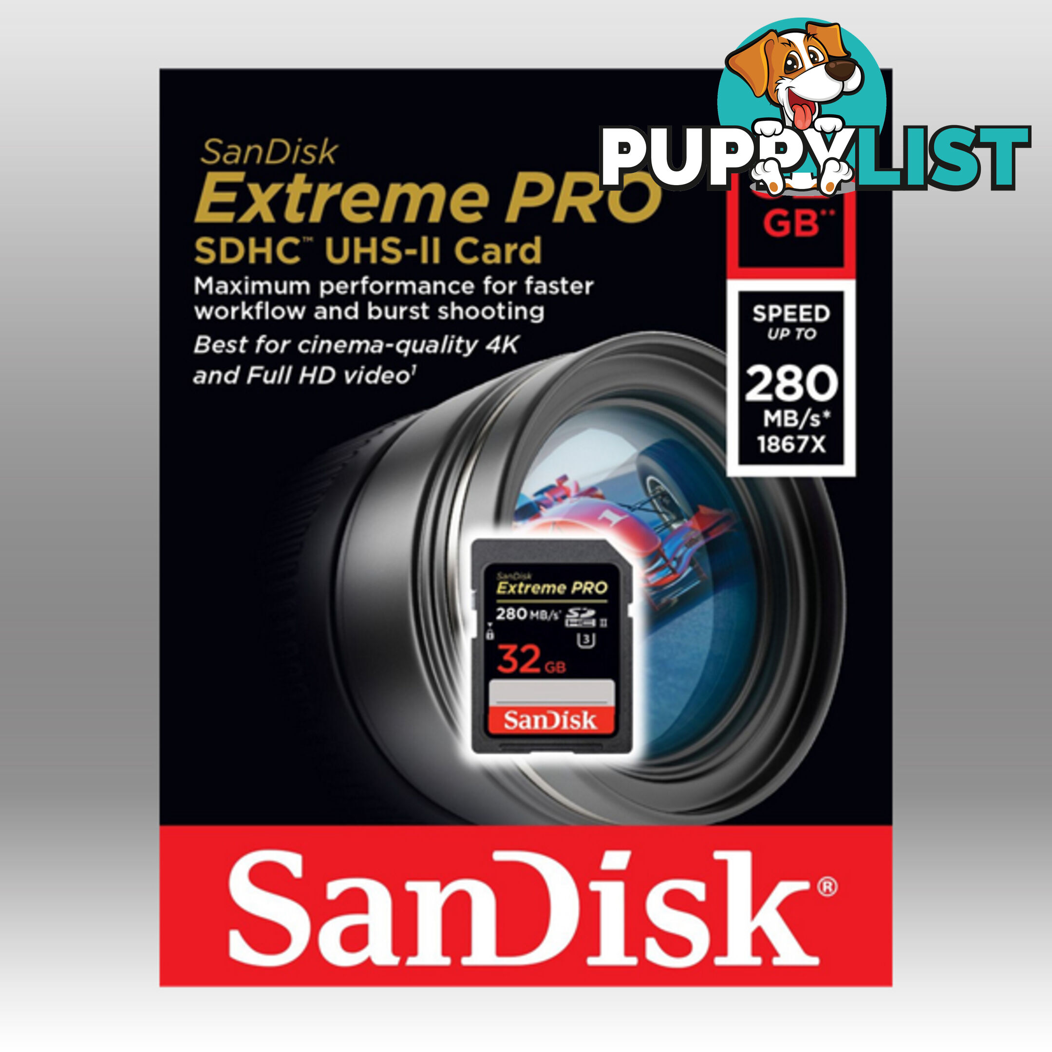 SanDisk 32GB Extreme Pro SD (SDHC) Card UHS-II 280MB/s