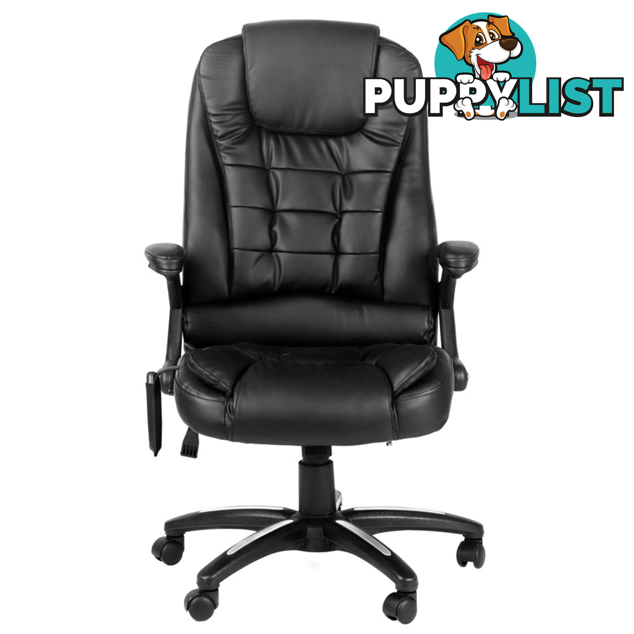 8 Point Massage Executive PU Leather Office Computer Chair Black