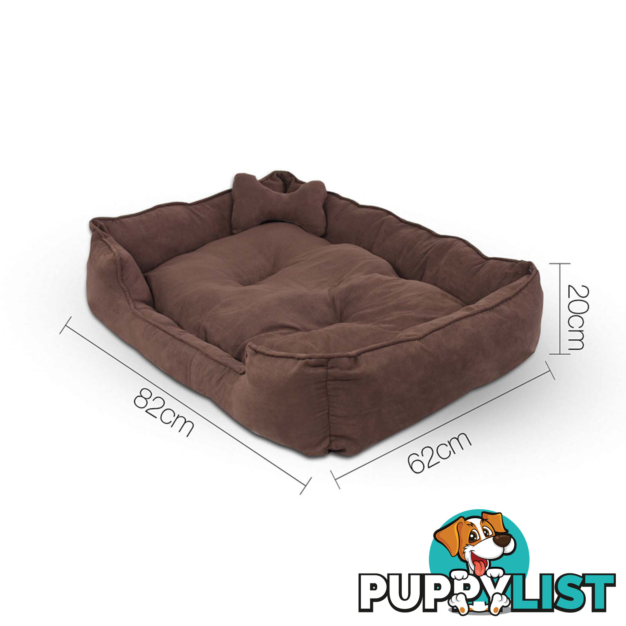 Faux Suede Washable Dog Bed - Medium