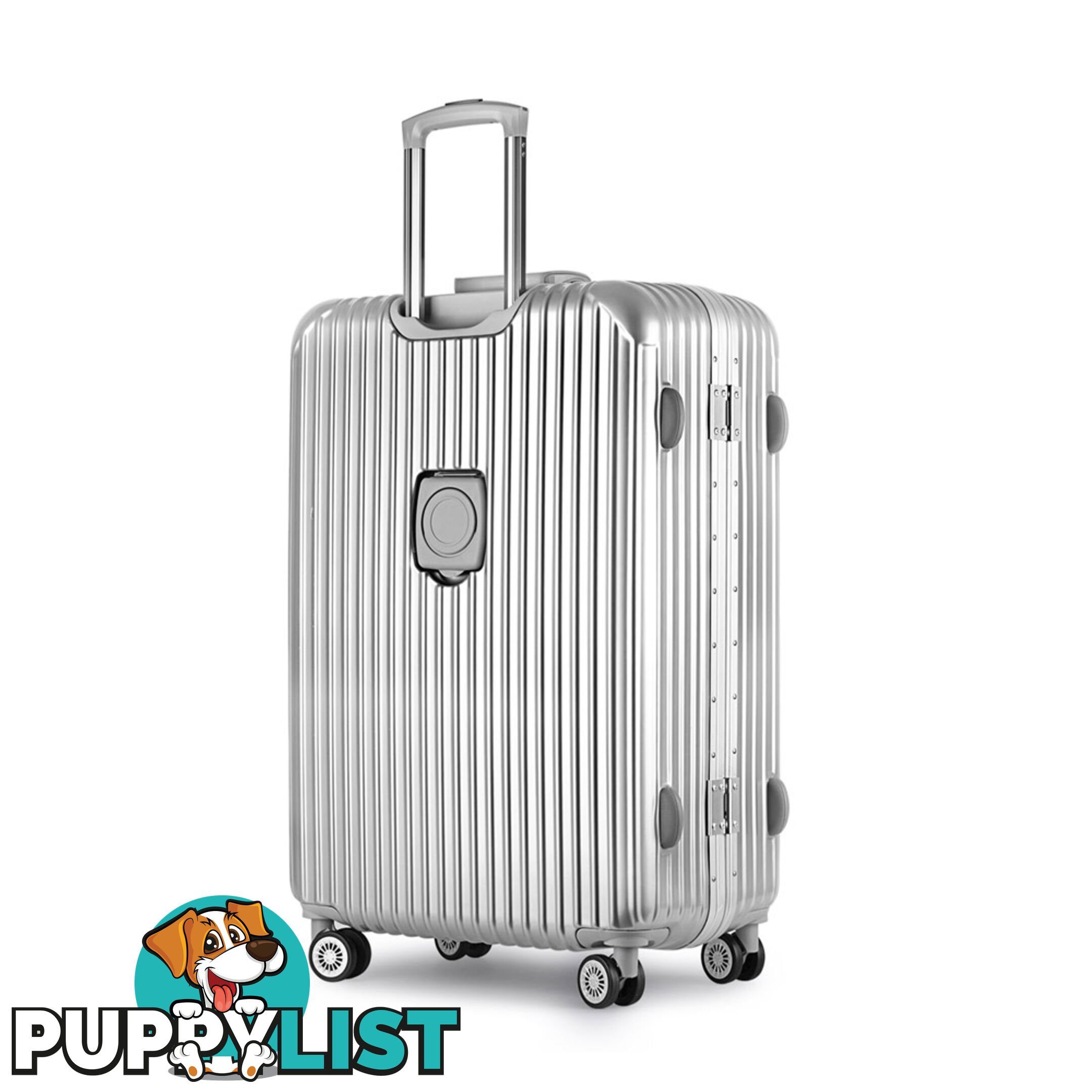 Hard Shell Travel Luggage with TSA Lock Silver