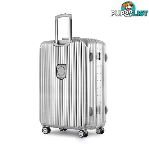 Hard Shell Travel Luggage with TSA Lock Silver