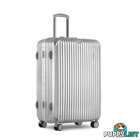 Hard Shell Travel Luggage with TSA Lock Silver