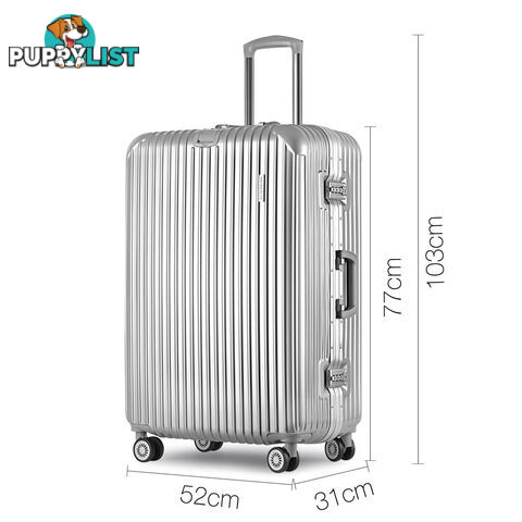 Hard Shell Travel Luggage with TSA Lock Silver