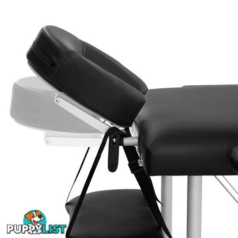 Portable Aluminium 3 Fold Massage Table Chair Bed Black 60cm