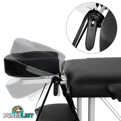 Portable Aluminium 3 Fold Massage Table Chair Bed Black 60cm