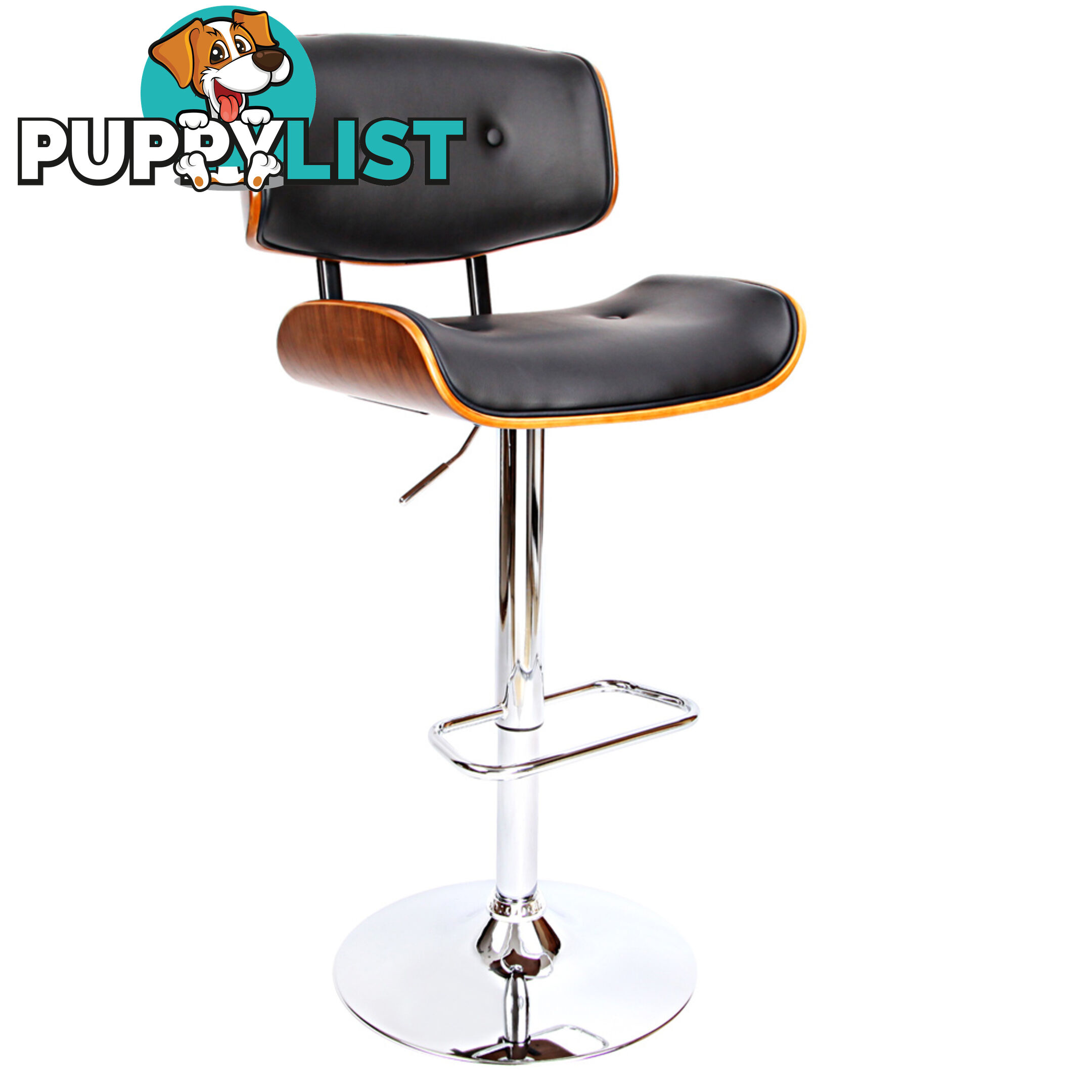 Sleek Wooden Barstool