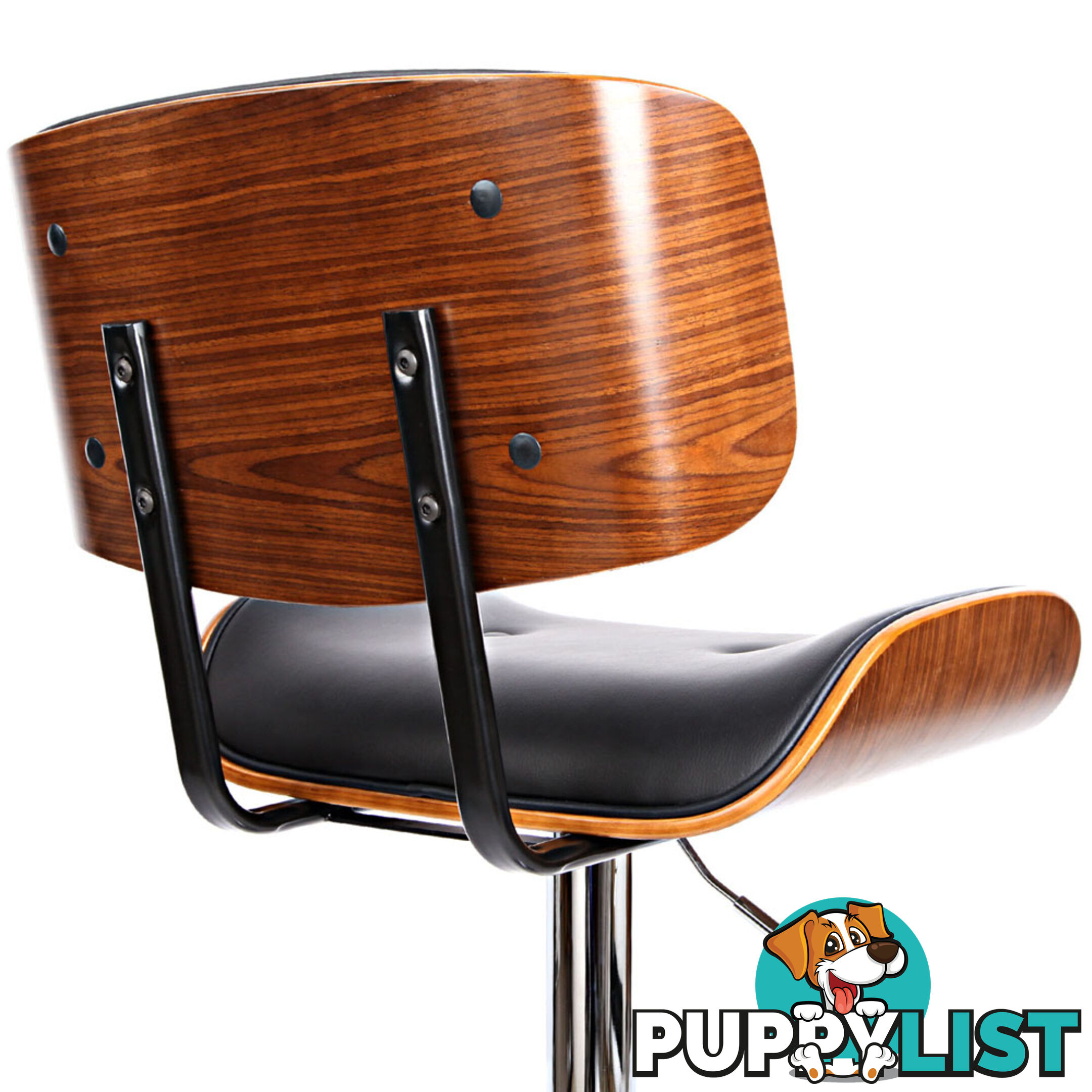 Sleek Wooden Barstool