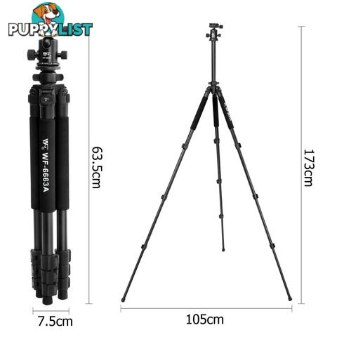 Professional Ball Head Tripod Digital Camera 173cm