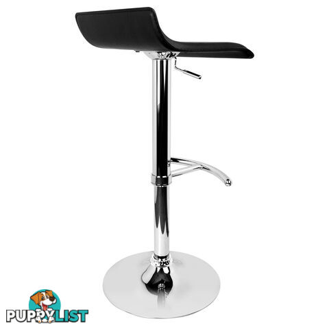 Set of 2 PVC Leather Kitchen Bar Stool Black