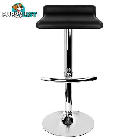 Set of 2 PVC Leather Kitchen Bar Stool Black