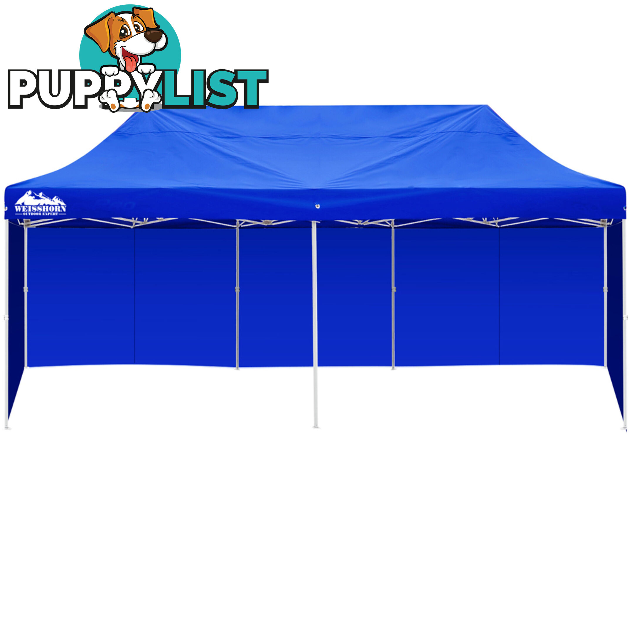 3m x 6m Folding Outdoor Gazebo Marquee Blue