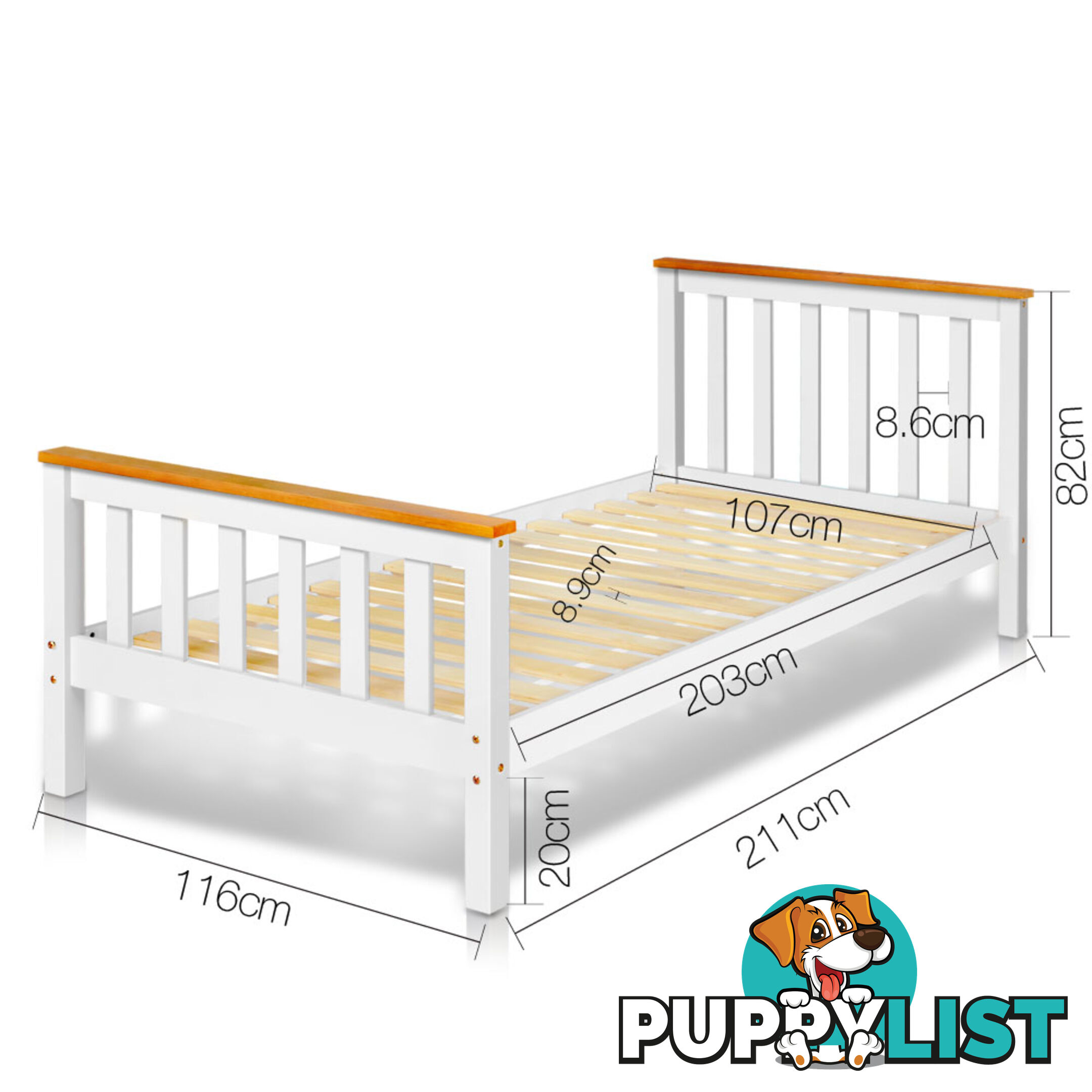 Pine Wood King Single Bed Frame