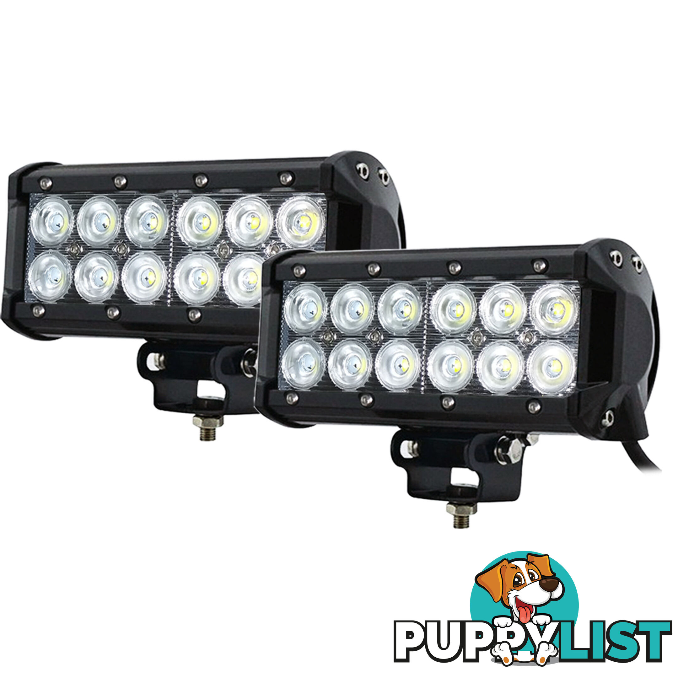 2x 7inch 60w Cree LED Light Bar Flood Beam Offroad Work SUV 4WD Lamp