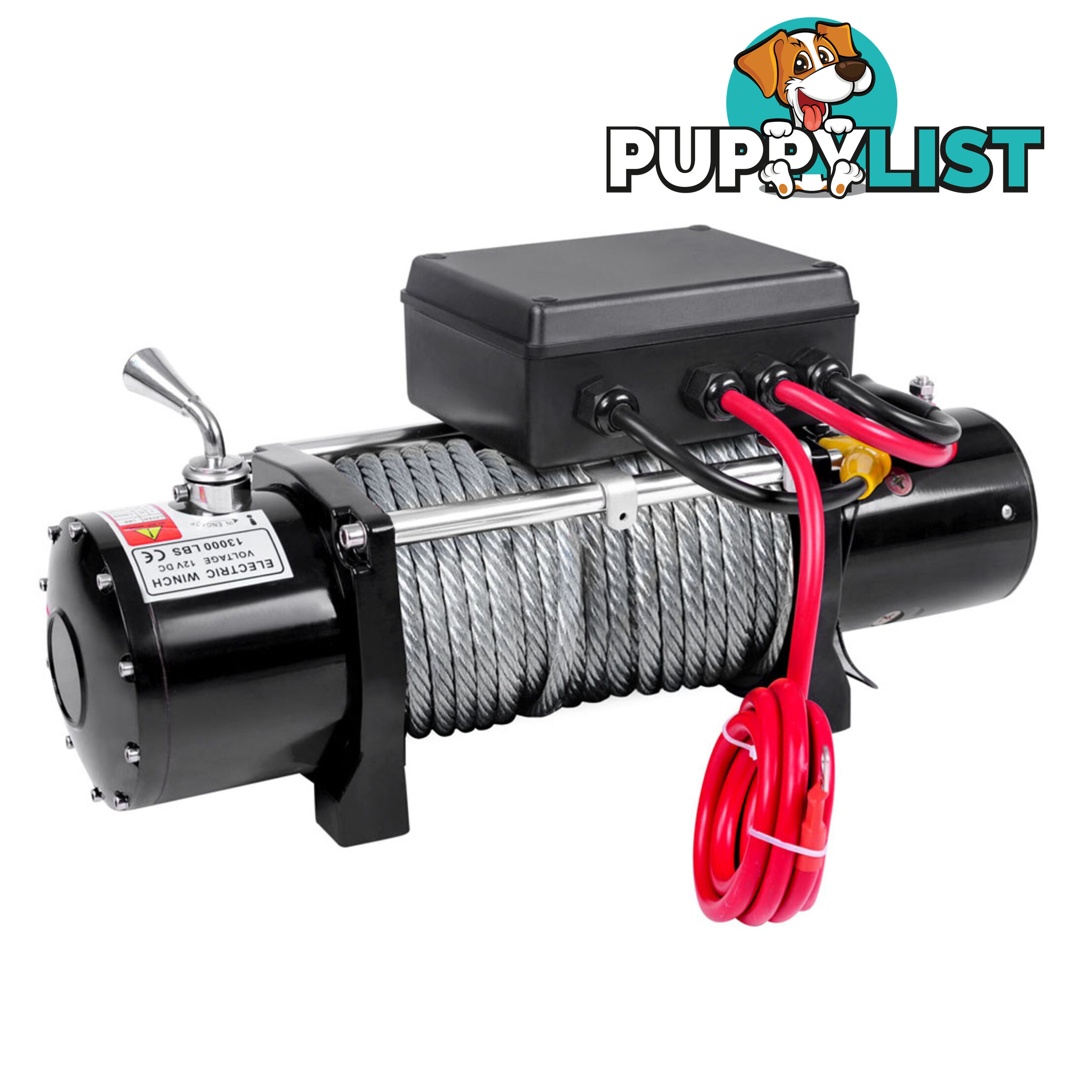 12V 13000 LBS Wireless Steel Cable Electric Winch