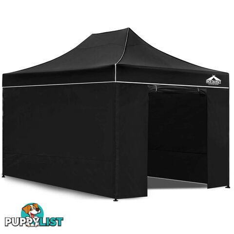 3x4.5 Pop Up Gazebo Hut with Sandbags Black