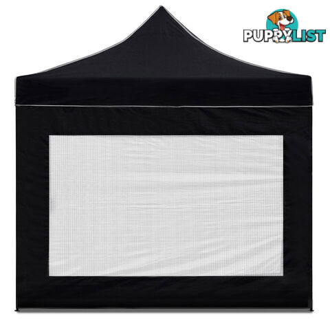 3x4.5 Pop Up Gazebo Hut with Sandbags Black