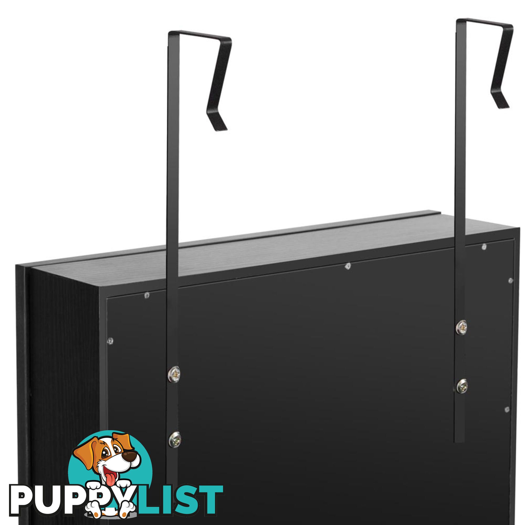 Wall Mount Jewellery Cabinet w/ Mirror Black