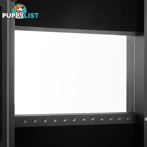 Wall Mount Jewellery Cabinet w/ Mirror Black