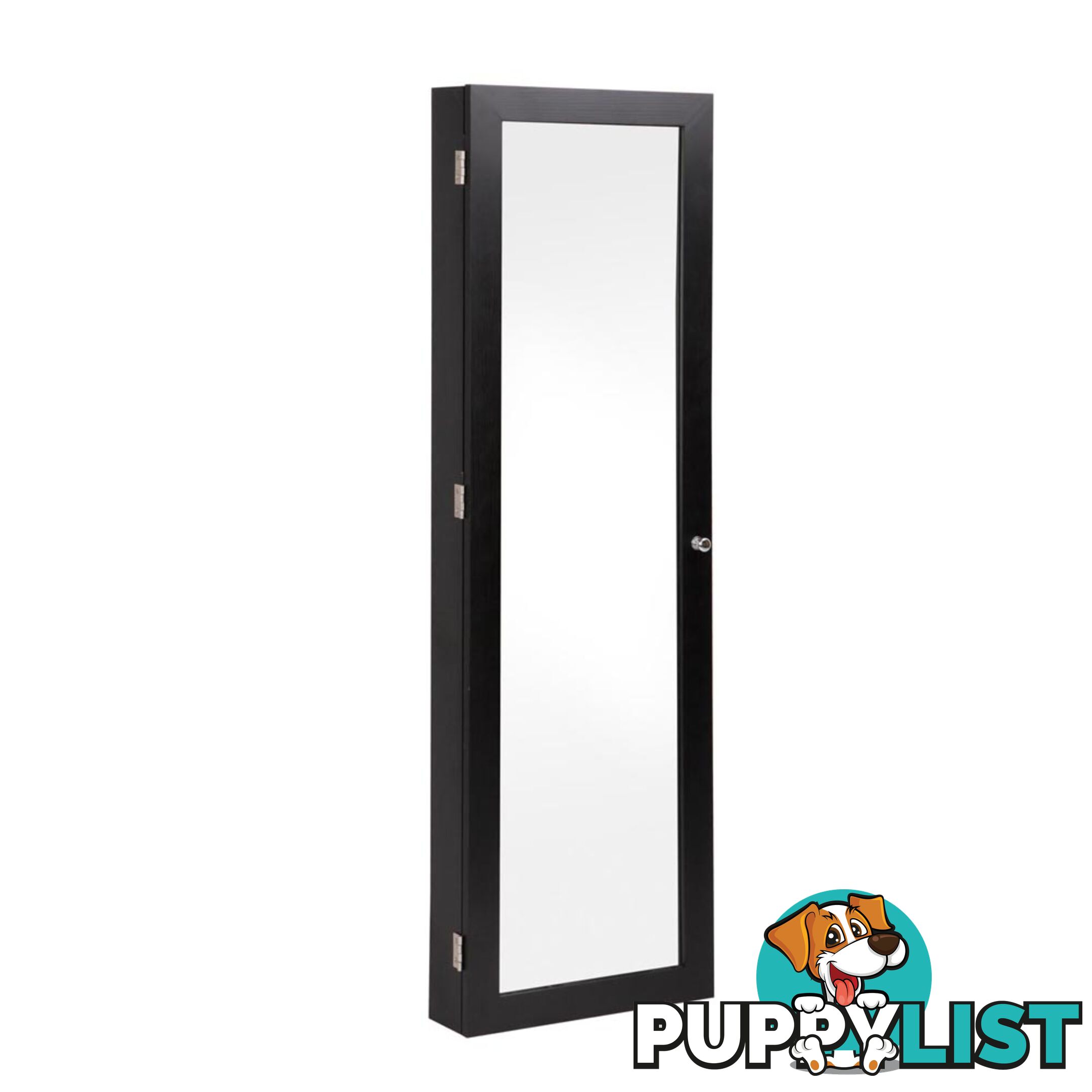 Wall Mount Jewellery Cabinet w/ Mirror Black