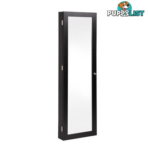 Wall Mount Jewellery Cabinet w/ Mirror Black