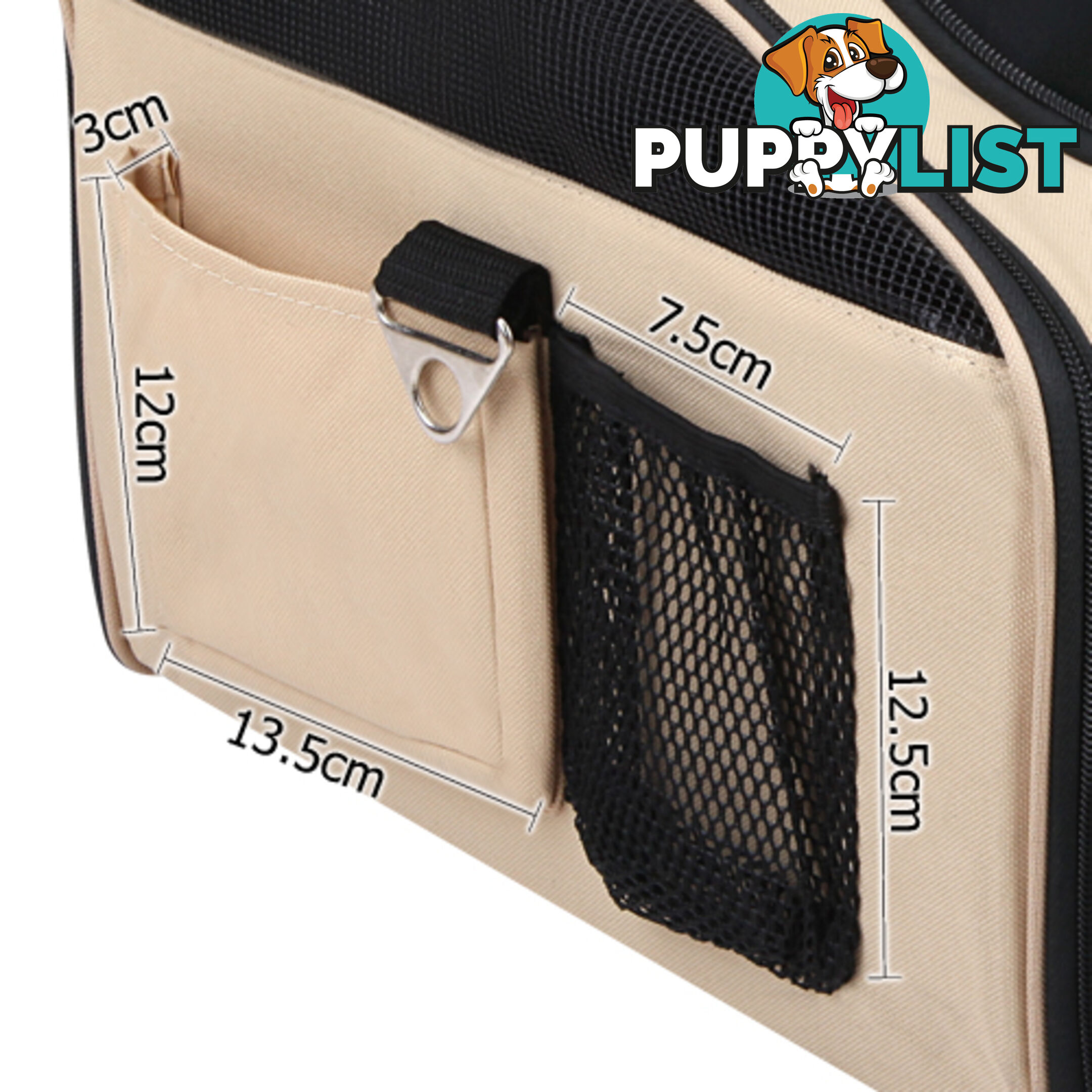 Pet Dog Cat Car Seat Carrier Travel Bag Large Beige