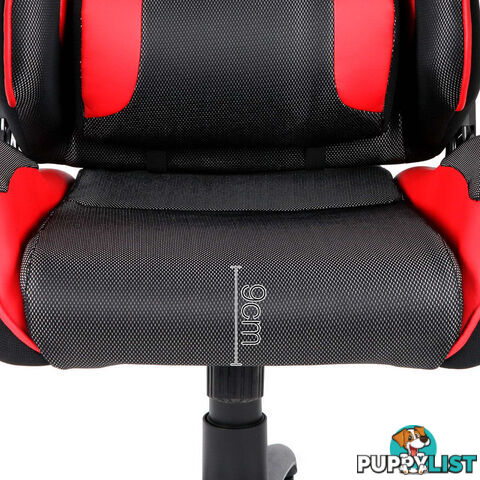 PU Leather & Mesh Reclining Office Desk Gaming Executive Chair - Red