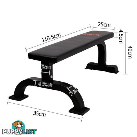 Fitness Flat Weight Bench Black