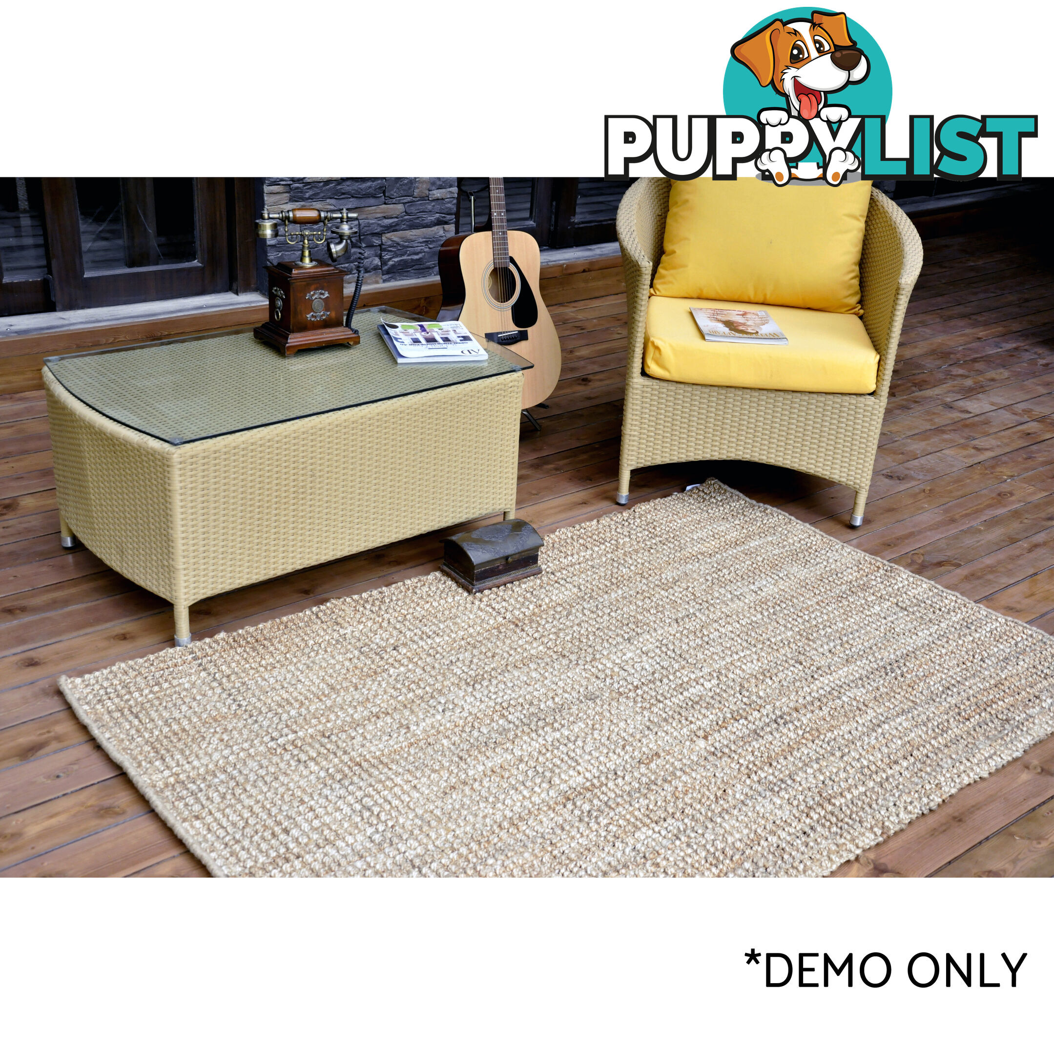 Boculle Thick Jute Rug Natural Jute 190x290cm