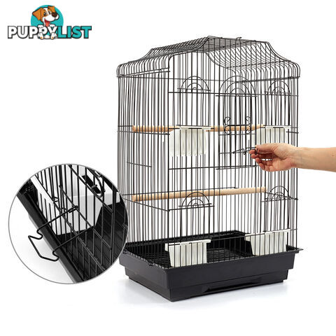 Pet Bird Cage Black Medium - 68CM