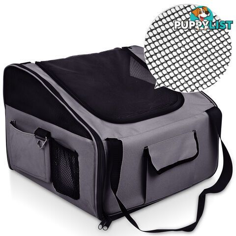 Pet Dog Cat Car Seat Carrier Travel Bag Large Grey