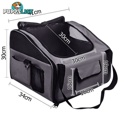 Pet Dog Cat Car Seat Carrier Travel Bag Large Grey